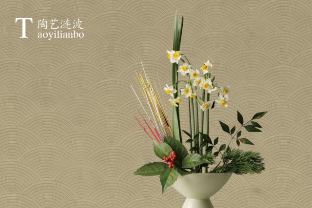 四国化成硅藻泥插花效果图