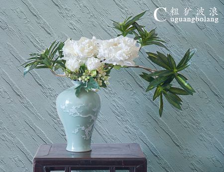 四国化成硅藻泥插花效果图