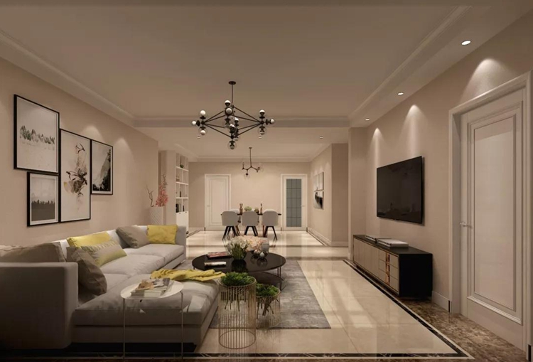 165m&sup2;现代简约硅藻泥效果图案例